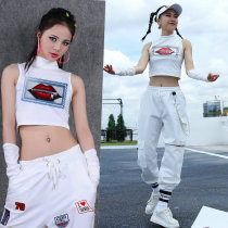 European and American sexy navel jazz Dance Top nightclub hot girl trampoline women jazz dance wear stage costume