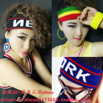 Fashion hair accessories headgear Japanese and Korean sports dance practice hair band mens and womens elastic headgear hijab sweating running hair hoop