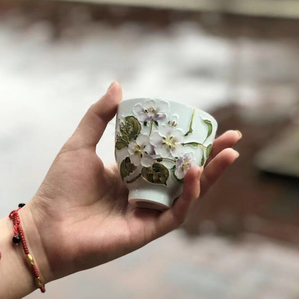 Li Tai's home Jingdezhen hand-made utensils live broadcast special hand-painted tea cups and tea utensils Contact customer service to take pictures