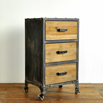 Industrial wind computer desk short Cabinet Desk Mobile file cabinet desk drawer cabinet American staff table cabinet