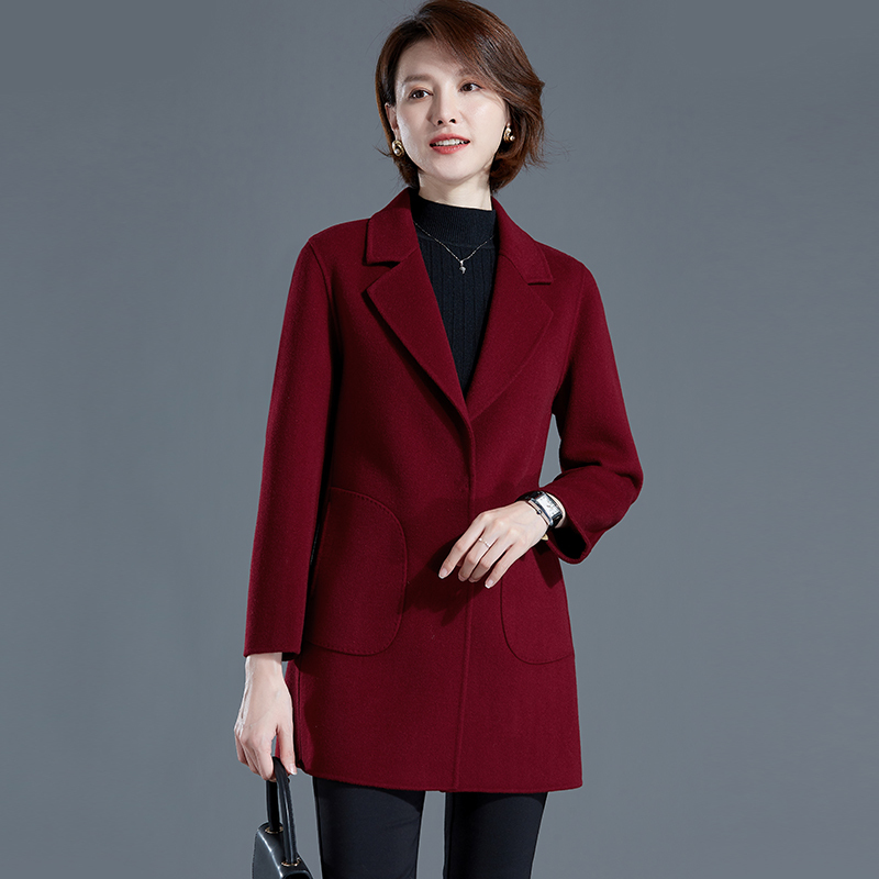 Middle-Aged Women's Double-Sided Woolen Coat 2026 Autumn and Winter Style Suit Collar Young Mother's Double-Sided Velvet Woolen Coat Middle-Aged Women's Double-Sided Woolen Coat 2026 Autumn and Winter Style Suit Collar Young Mother's Double-Sided Velvet Woolen Coat