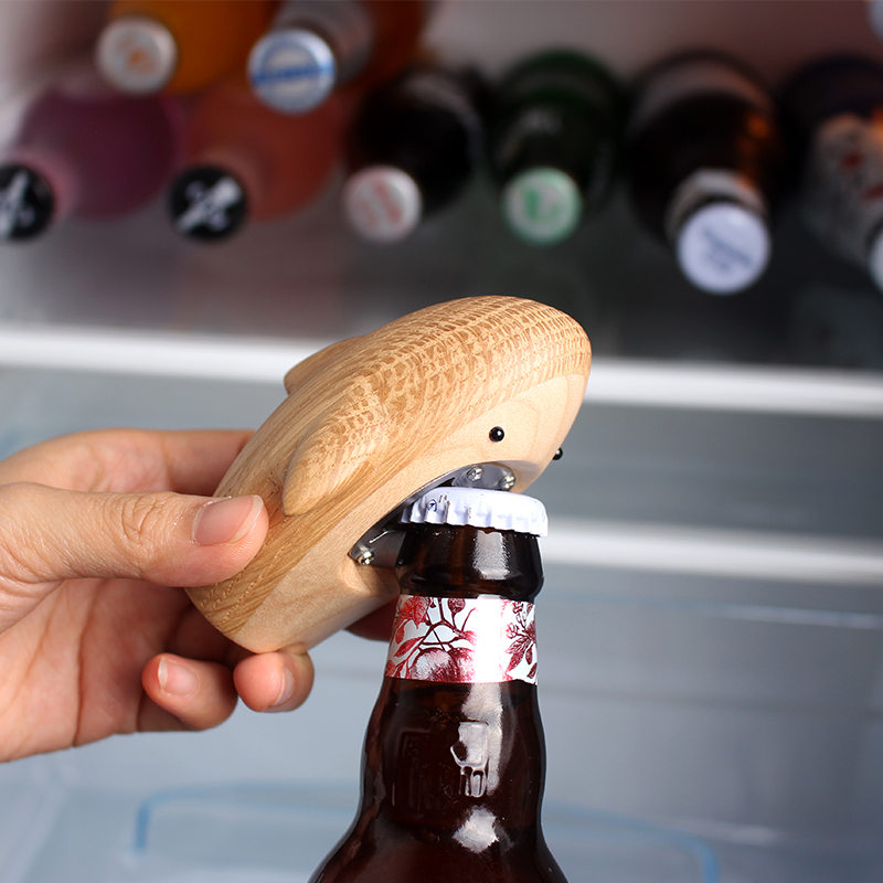 Not enough store shark bottle opener solid wood Beer Opener Cute Practical Desktop Pendulum creative