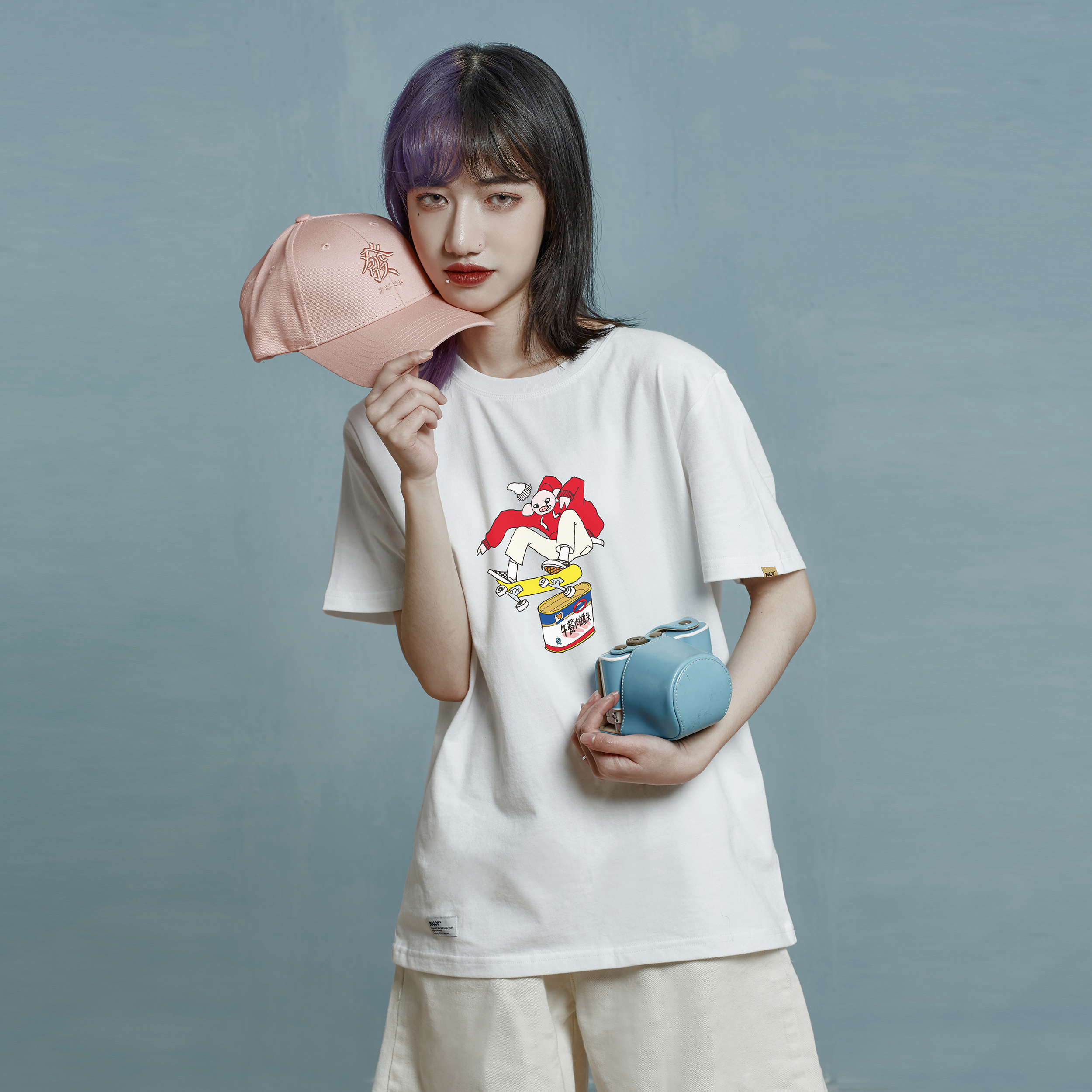 BUGOU Original Brand x illustrator Joe Cheng Fearless Future Illustrations National Tide T-shirt Short Sleeve Men and Men