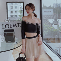 Net red swimsuit les ladies Super fairy 2020 new Korean version of sexy fashion fairy fan split womens swimwear