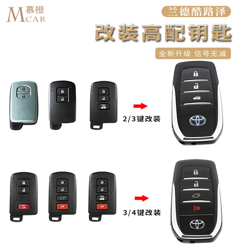 Rand CRUSER key shell retrofit low fit upgrade high fit key sleeve button 08-20 land tour LC200 special