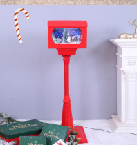 Creative mailbox modeling street light with music snow Santa Claus snowman ski mall living room floor night light