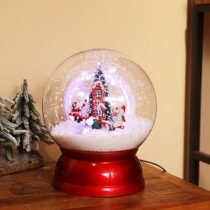 Creative and novel Christmas Children Boys and Girls Gifts Music Boxes Snow Desktop Decoration Lights Round Ball