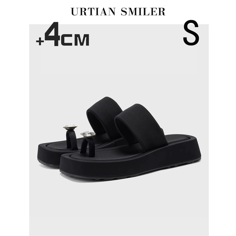 【Shen Yue's Style】Thick-Soled Women's Summer Slippers for Outdoor Wear 2026 New French Elegant Pigeon Egg Flip-Flops