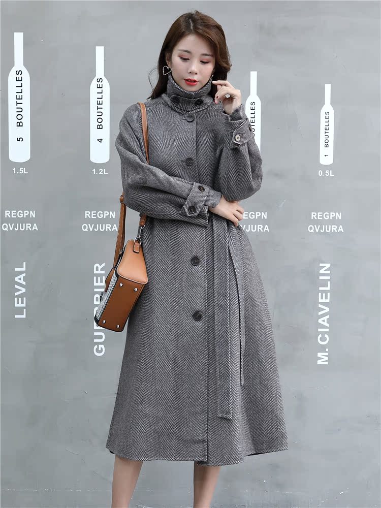 Hai mặt 2019 mới mùa thu và mùa đông len cashmere lỏng thương hiệu lớn llama cashmere alpaca Áo khoác cotton cotton xu hướng áo khoác nữ 2021