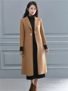 2018 mới đôi phải đối mặt với nhung áo của phụ nữ phần dài cashmere Slim off mùa 100% len cao cấp áo len