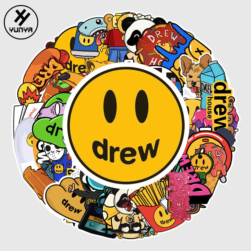 54 DREW electric scooter stickers waterproof sun protection helmet decals modified tail tank fuel tank personality decorations