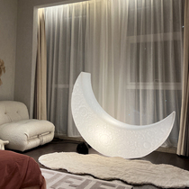 Designer Nordic Net Red Living Room Moon Bright Light Bedroom Outdoor-like Room Atmosphere Decoration Deck Chair Crescent Floor Lamp