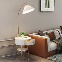 Nordic 100 pleats floor lamp light extravagant minimalist modern living room Bedroom bedside Wireless charging tea table upright table lamp