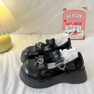taobao agent Bow small leather shoes female spring and summer new retro thick -bottomed loose cake girl love Japanese Lolita JK Maryzhen