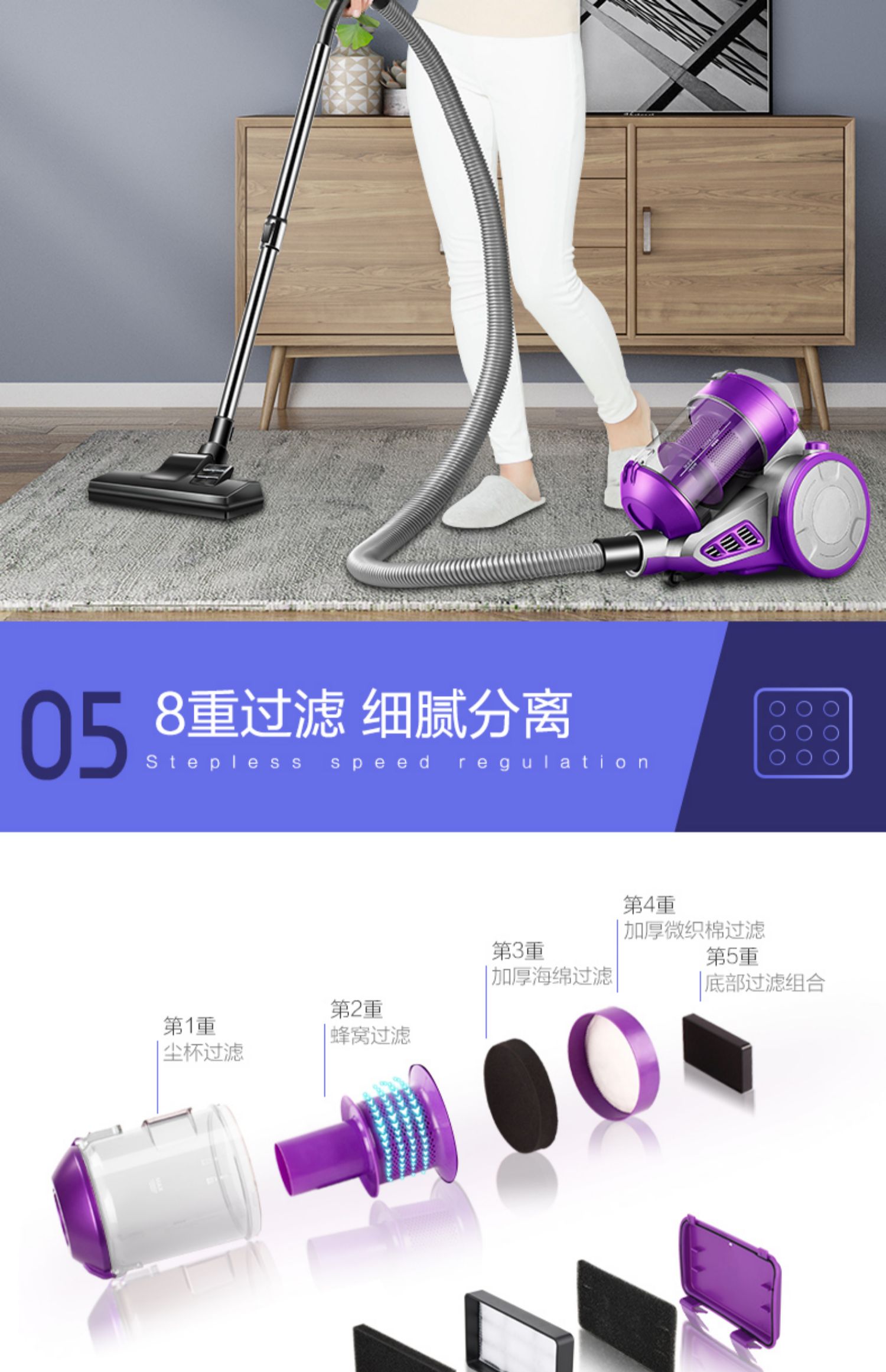 Máy hút bụi gia đình Haier nhỏ im lặng cầm tay máy hút bụi - Máy hút bụi robot hút bụi liectroux