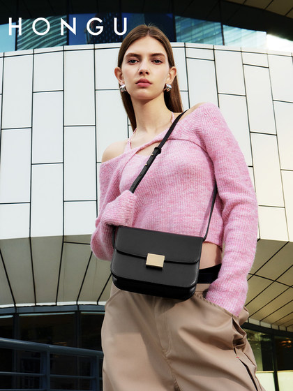 红谷女包小众新款时尚百搭牛皮单肩包高级感豆腐包秋冬斜挎小方包