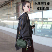 Head Layer Cow Leather Womens Bag 2021 New Tide 100 Hitch Fashion Exploits Bag Single Shoulder Inclined Satchel Triple Leather Women Bag