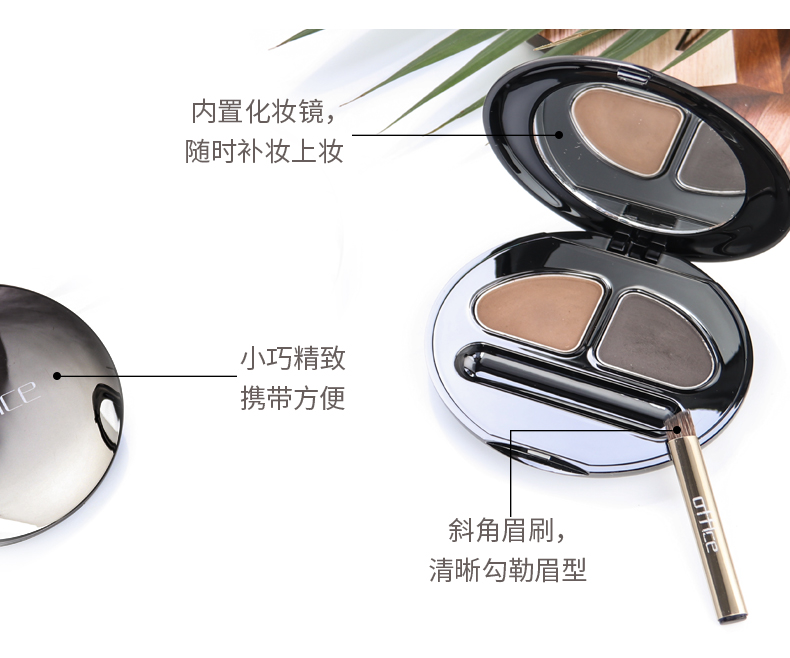 Ou Feizi counter charm color hai màu lông mày bột màu nâu xám đen không thấm nước và không thấm mồ hôi không nở rộ một từ bút lông mày bút chì - Bút chì lông mày / Bột / Stick bút kẻ lông mày 4d chống nước