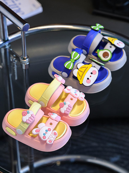 女童凉鞋儿童夏宝宝EVA拆卸室内软底幼儿防滑兔子拖鞋男童凉拖鞋