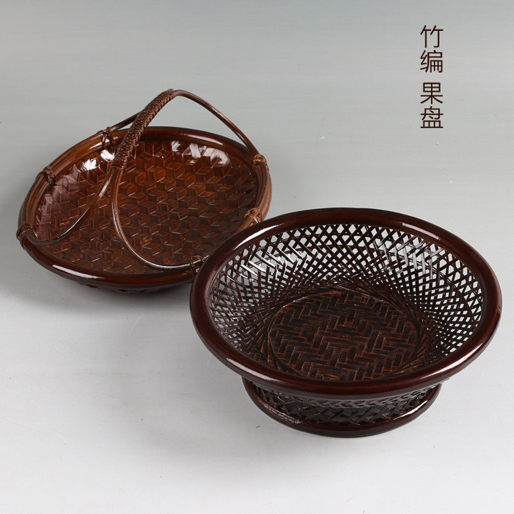 Bamboo fruit tray is handmade tea ceremony with tea set, finishing storage fruit tray, tea tray, Japanese lacquer