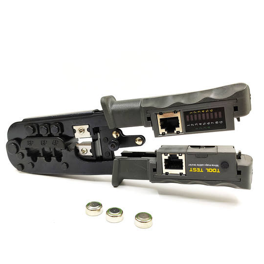 Инструмент для обжима сетевых кабелей и тестер 2-в-1: компьютерный инструмент, кусачки для обжима и зачистки кабеля с тестером, сетевые кусачки для кабеля