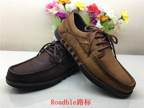 Road signs leather fashion wide head round head lace comfortable soft rubber thick bottom Fujian casual mens single leather shoes