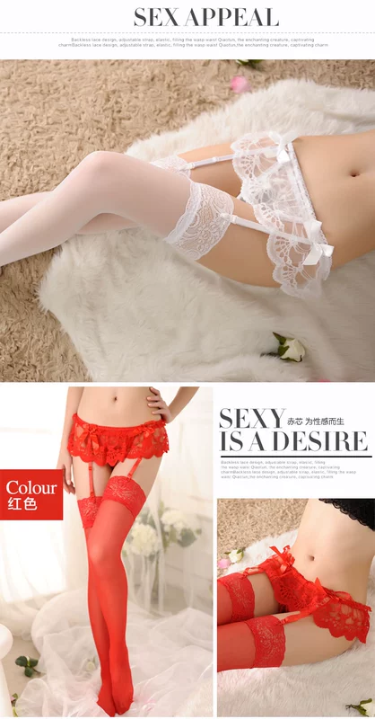 Garter bộ ren chống trượt sexy ống dài sling vớ vớ đồ lót của phụ nữ trắng châu Âu và Mỹ đồ lót khiêu dâm