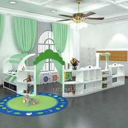 Kindergarten modeling cabinet kids area corner toy storage cabinet Area Educational materials cabinet White Bookshelf combination cabinet bookcase