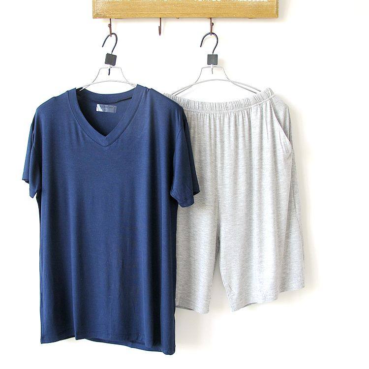 Pijama Masculino NACHILA - Viscose De Bambu, Conjunto 2 Peças, Manga Curta E Shorts