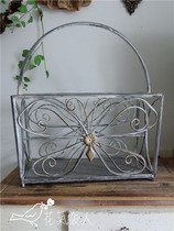 Lonely goods many iron storage basket wall hanging towel rack old retro gardening garden groceries foreign trade proofing