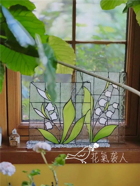 Multiple spot rose bell orchid colored glass flower wall hanging wall decorated desktop furniture gardening grocery