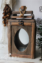 Solitary Wood vintage old wind lamp Candlestick garden gardening ornaments grocery supplies foreign trade proofing