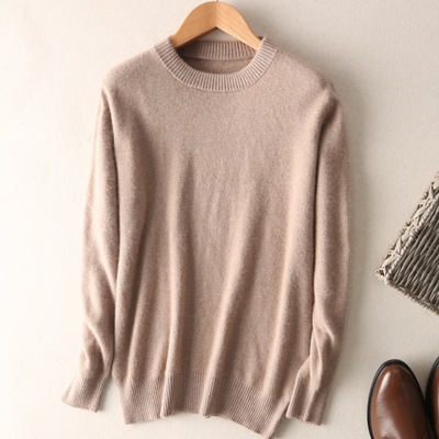 Mùa xuân và mùa thu áo len cashmere nam Vòng cổ 100doanh nghiệp cashmere tinh khiết đáy áo len dệt kim cỡ lớn thời trang áo len.