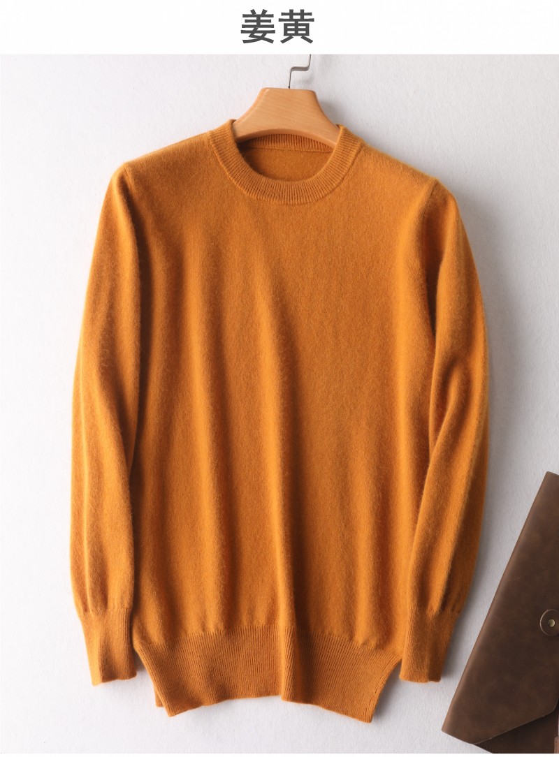 Mùa xuân và mùa thu áo len cashmere nam Vòng cổ 100doanh nghiệp cashmere tinh khiết đáy áo len dệt kim cỡ lớn thời trang áo len.