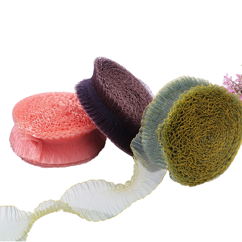 Hot sell 6cm wrinkled yarn wrinkled yarn DIY headflower cap clothing sock butterfly bow material