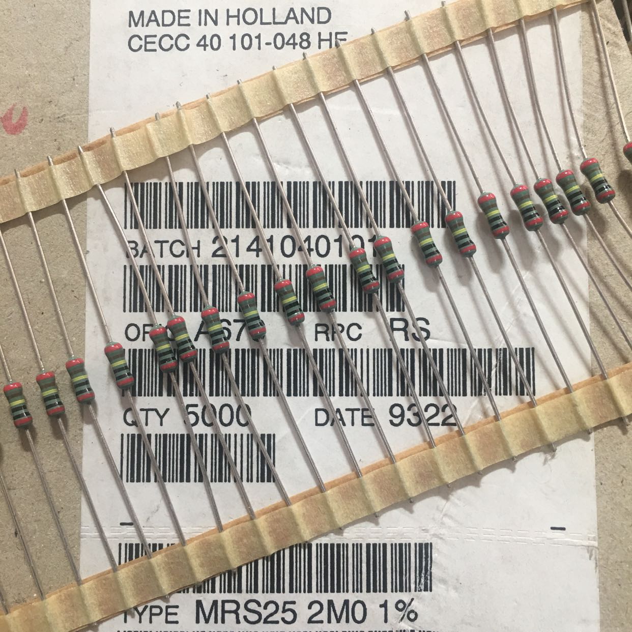 10 3 5 units PHILIPS 2M 1% MRS25 Six Ring Fever Resistance 0 25W 0 25W 5W Power