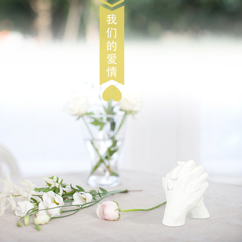 Gypsum hand model diy hand film clone powder couple hand film making adult couple version 3D vibrato hand and foot print mud