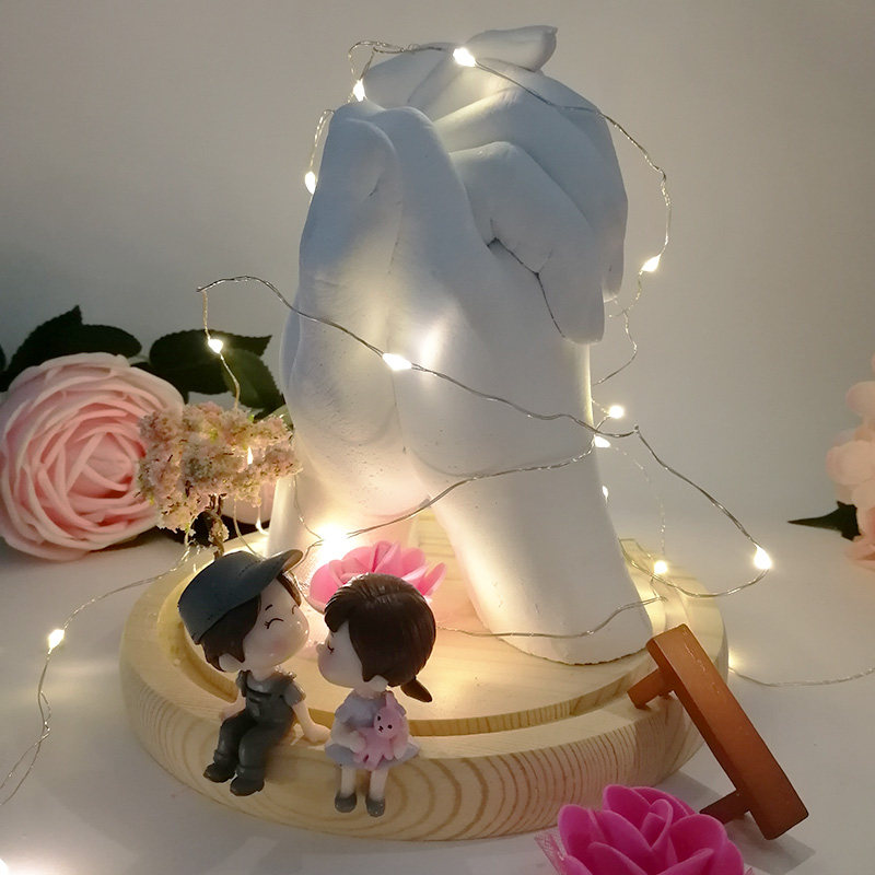 Hand model diy couple hand film gypsum clone powder model powder hand and foot print mud 3d shaking sound net red souvenir