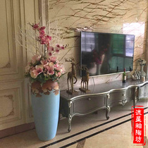 Ceramic floor-to-ceiling large vase simulation flower arrangement set Living room sales department model room European-style modern decoration ornaments