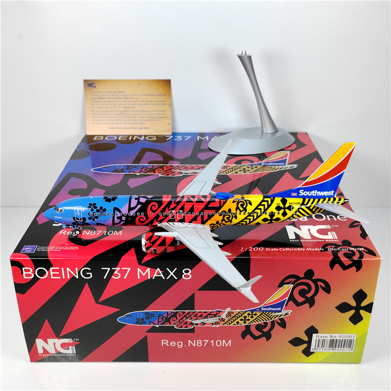 Ng Models 92001 1:200 Southwest Airlines B737Max8 N8710M Alloy Model Ng Models 92001 1:200 Southwest Airlines B737Max8 N8710M Alloy Model