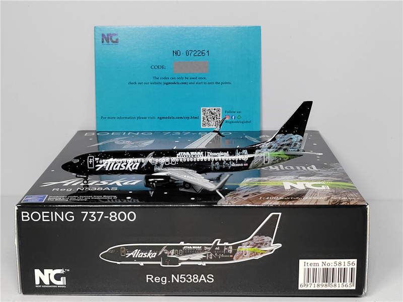 Ng Models 58156 1:400 Alaskan Aviation B737-800 N538As Millennium Falcon