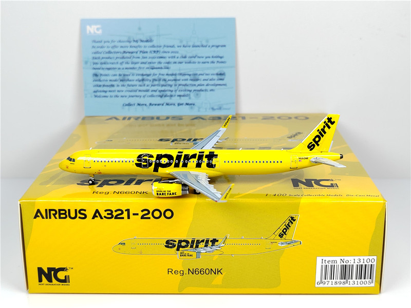 Ng Models 13100 1:400 American Spirit Airlines A321-200 N660Nk Alloy Model