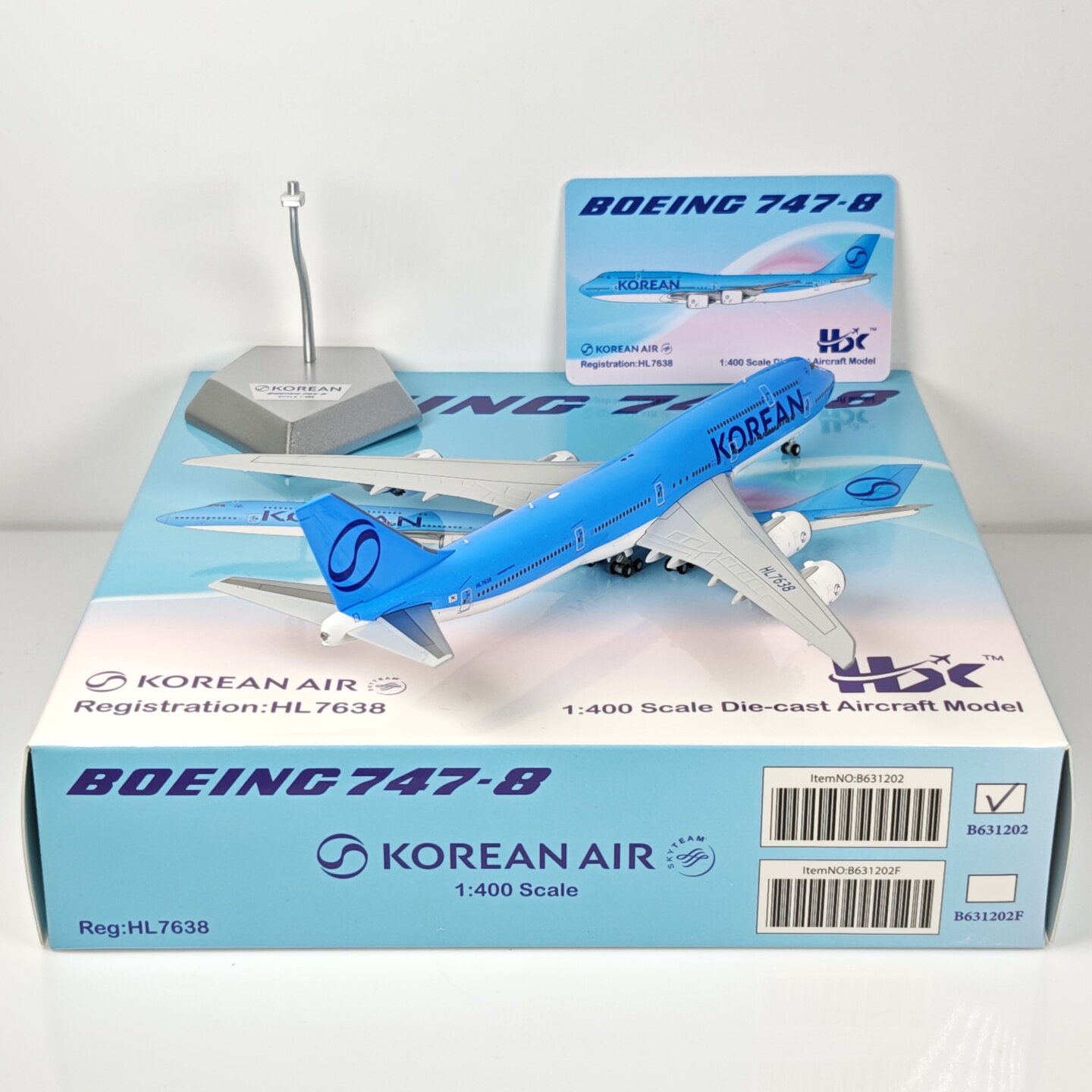 Hx models 1:400 korean air b747-8i hl7638 new livery alloy
