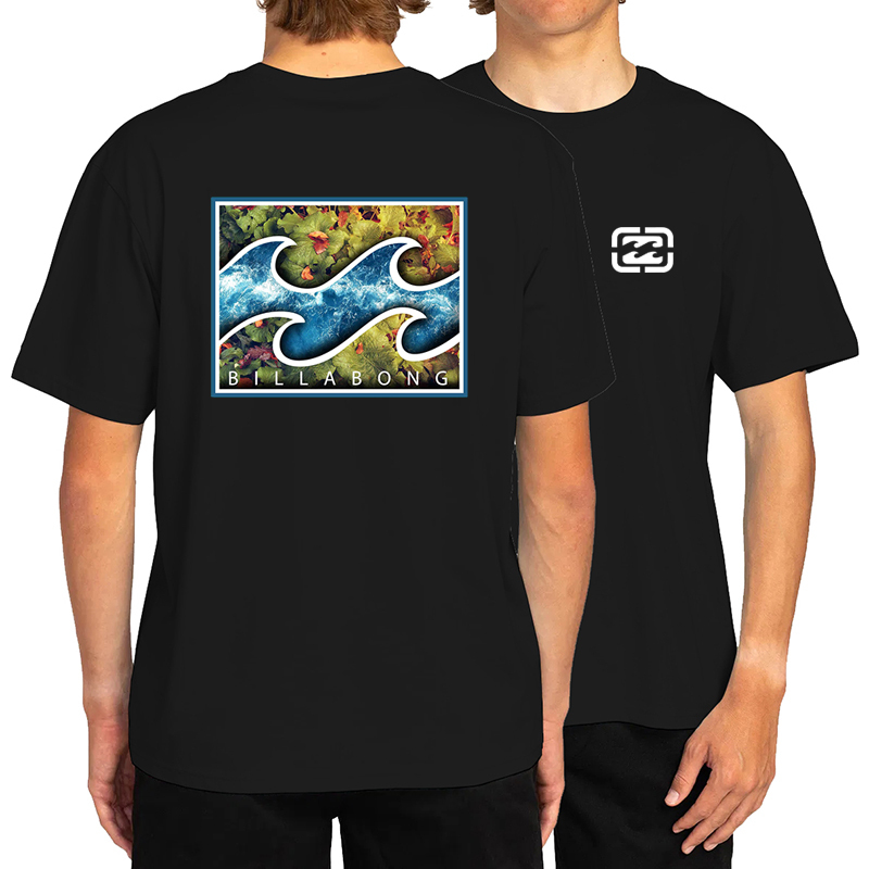 Men's Pure Cotton T-Shirt Australian Billabong Fashion Printed Surfing Sports Casual Short-Sleeved T-Shirt Trendy Men's Pure Cotton T-Shirt Australian Billabong Fashion Printed Surfing Sports Casual Short-Sleeved T-Shirt Trendy
