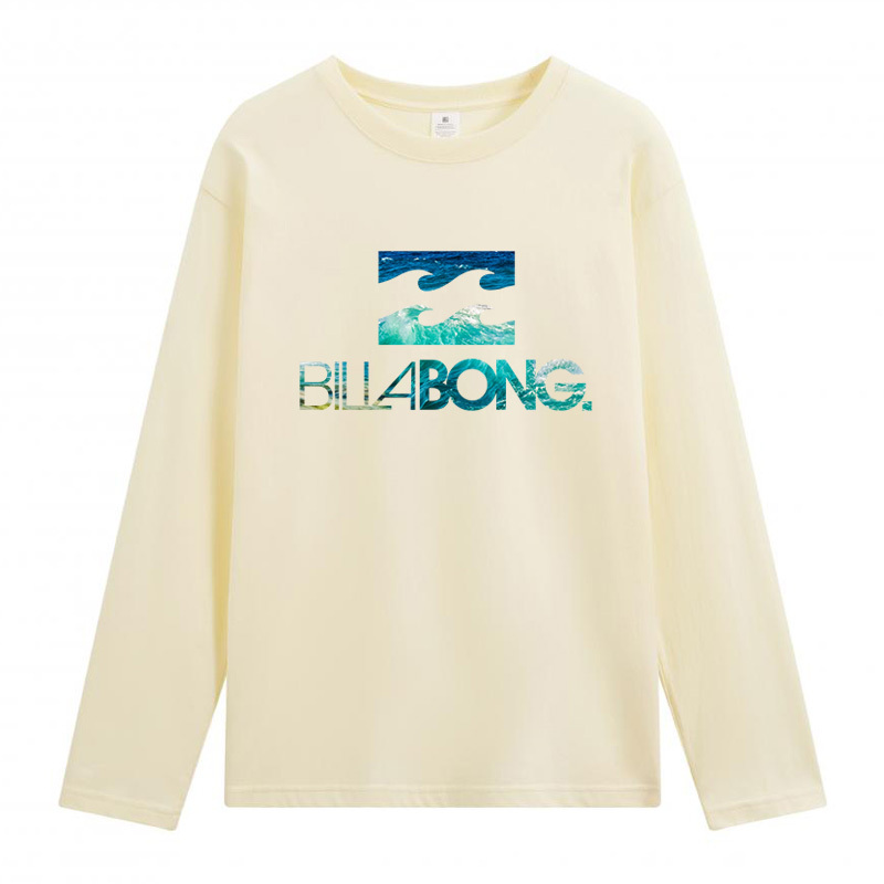 Australian Billabong Men's Spring and Autumn Loose Long-Sleeved T-Shirt Couple Street Casual Versatile Pure Cotton Base Shirt