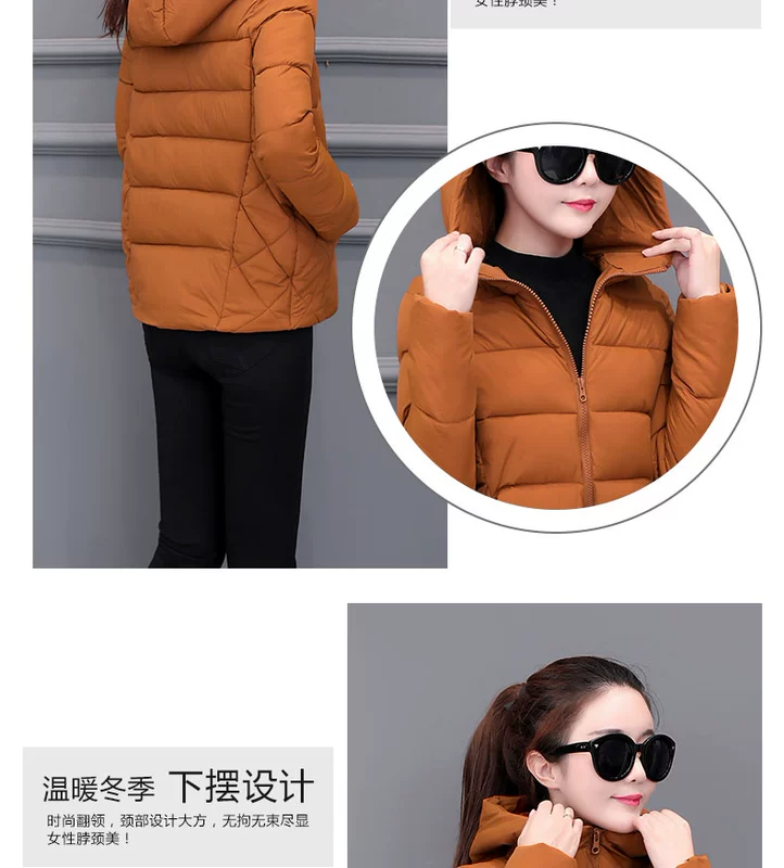 Quần áo mùa thu 2018 Hàn Quốc phiên bản áo khoác cotton mỏng chống mùa mới dành cho nữ ngắn xuống áo khoác cotton thời trang hoang dã