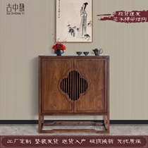New Chinese Dining Side Cabinet Solid Wood Xuanguan Cabinet Cabinet Simple side cabinet Tea Water Cabinet Zen kitchen Plum Blossom Ground Cabinet Table