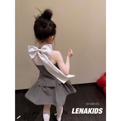 Lenakids气质洋气时髦高定亲子连衣裙套装女童裙子24031001