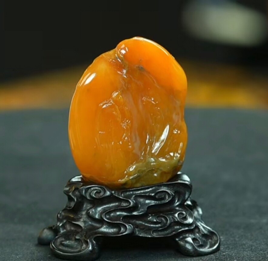 TH417◇極上珍品・伝来・清時代・寿山石・田黄石彫り・歩歩高升置物