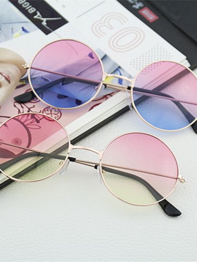 New Korean Red Fashionable Round Ocean Lens Unisex Trendy Sunglasses Internet Celebrity Style Sunglasses